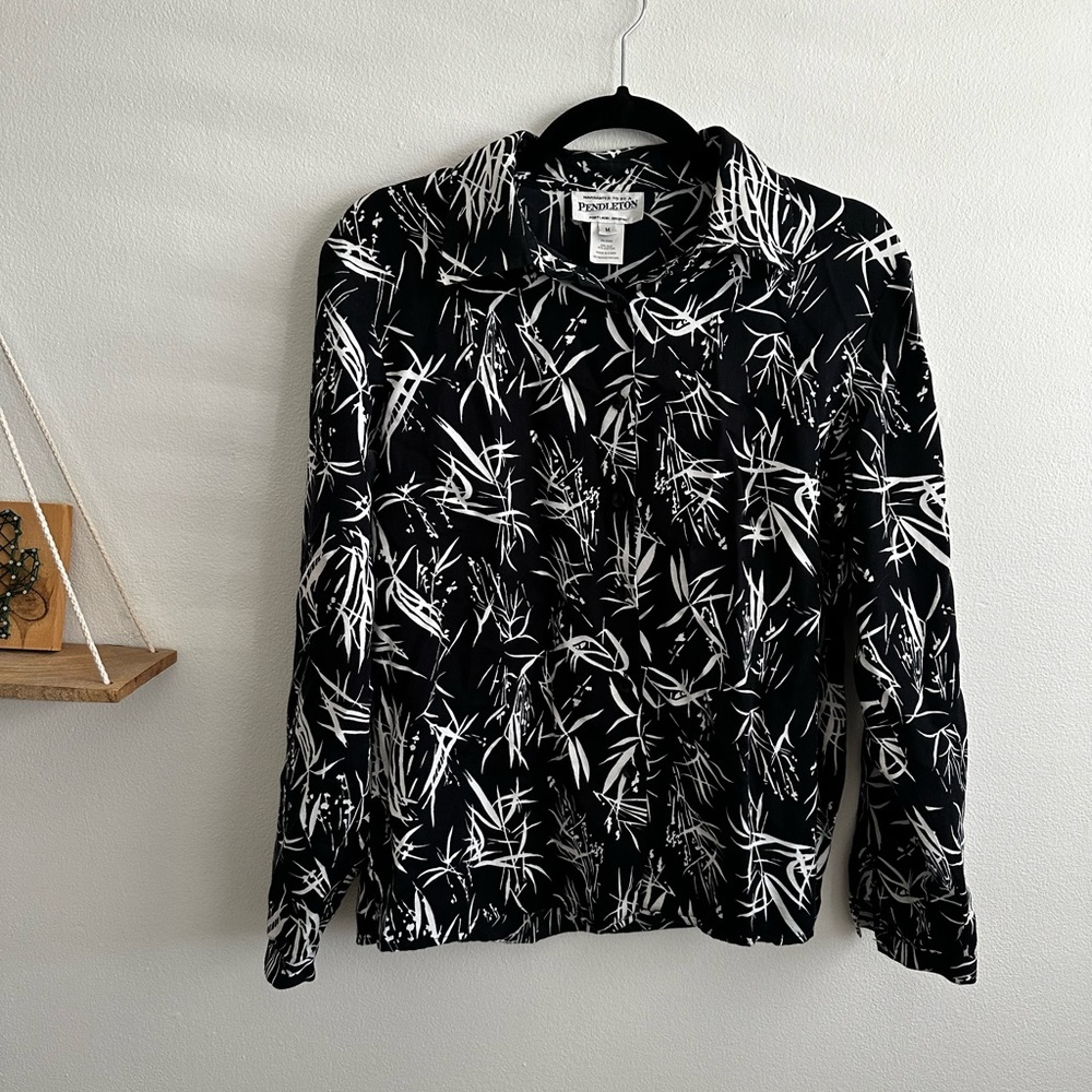 Pendleton Black and White Button Down Shirt
